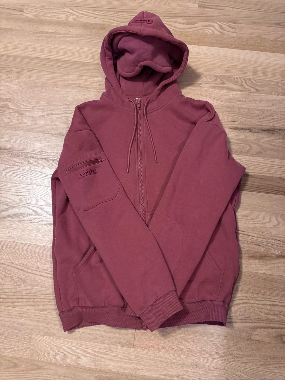 Comfort Zip-Up Hoodie in Dusty Rose